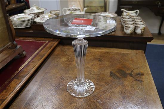 A tall Baccarat crystal cake stand, height 34cm, boxed